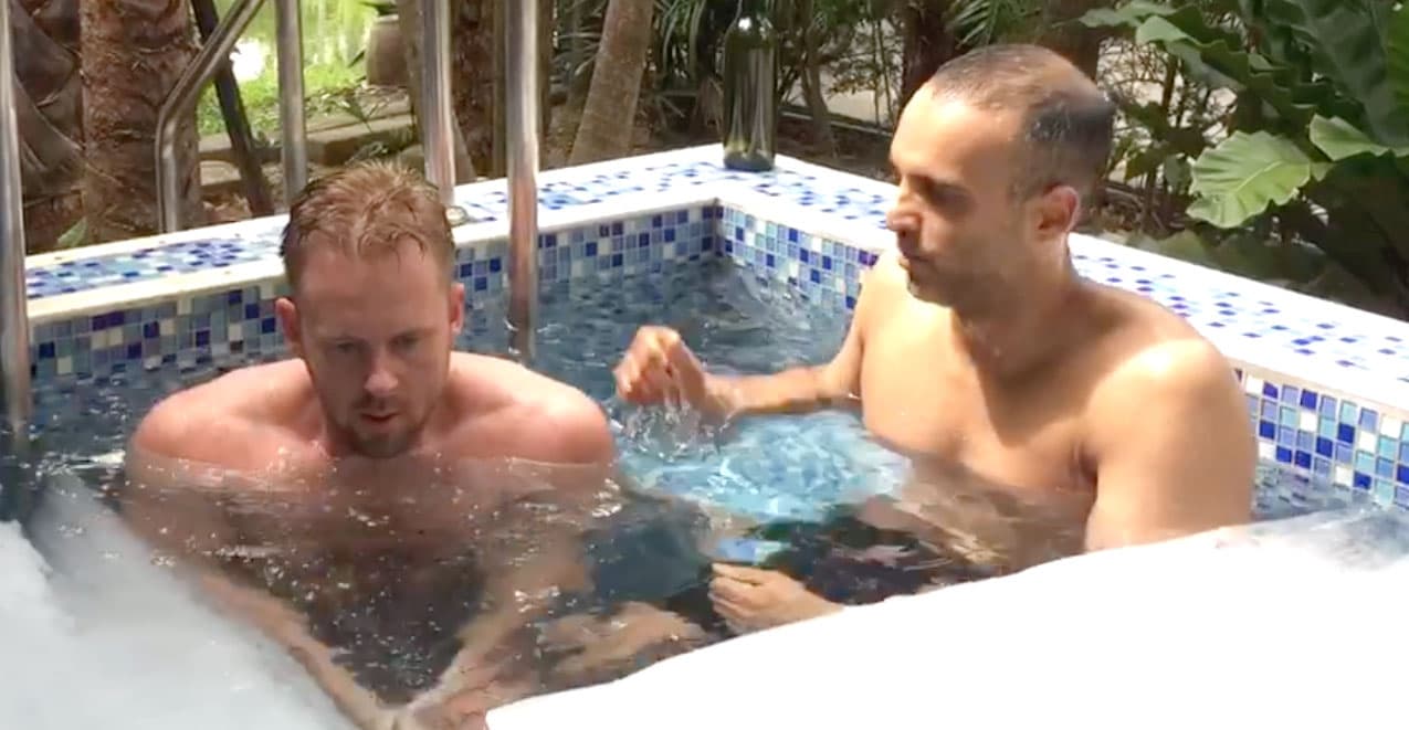 Lee Walpole in an ice bath