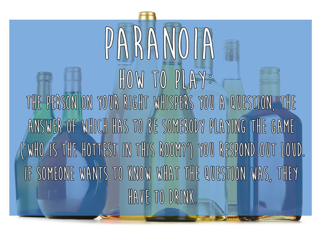 Paranoia drinking game