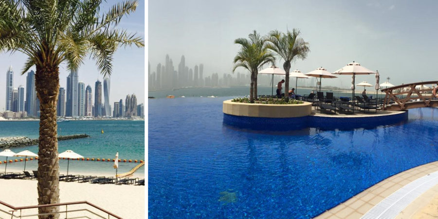 Dubai beach club skyline infinite pool bar